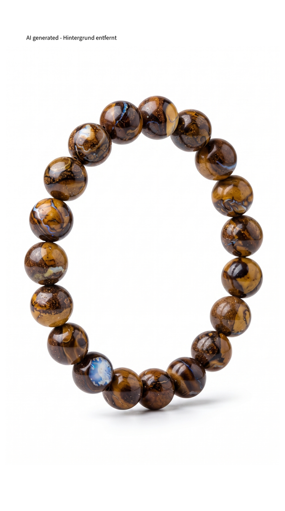 Boulder-Opal-Armband für Herren mit braunen Naturtönen